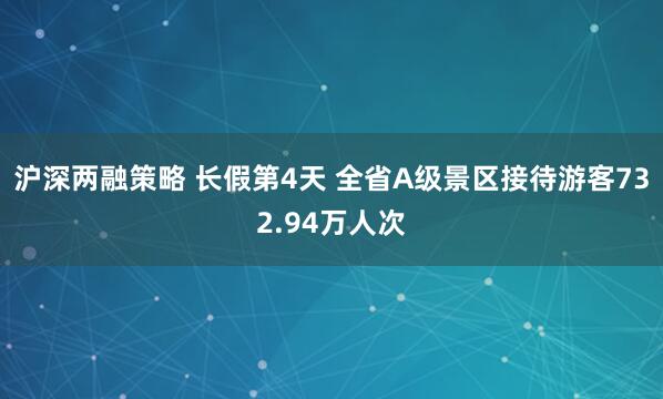 沪深两融策略 长假第4天 全省A级景区接待游客732.94万人次