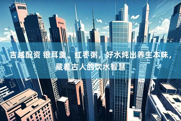 吉越配资 银耳羹、红枣粥，好水炖出养生本味，藏着古人的饮水智慧